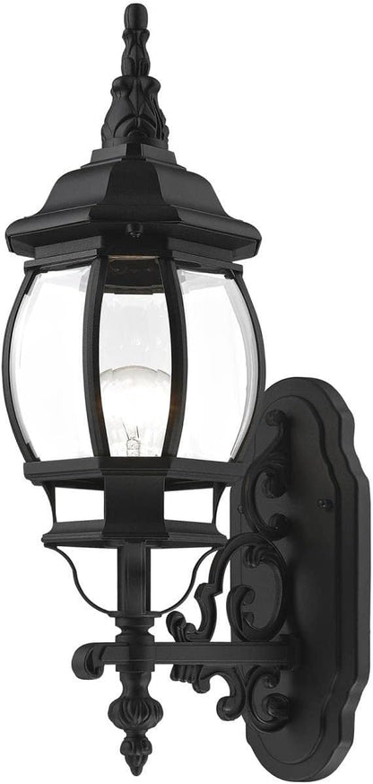 Livex Lighting 7520-04 Outdoor Wall Lantern with Clear Beveled Glass Shades, Black, 21" x 7" x 21"