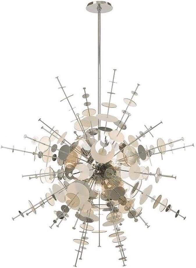 Livex Lighting 40079-05 Circulo - Twelve Light Grand Foyer, Polished Chrome Finish with Chrome Discs Glass