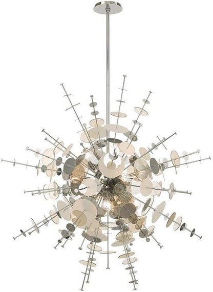 Livex Lighting 40079-05 Circulo - Twelve Light Grand Foyer, Polished Chrome Finish with Chrome Discs Glass