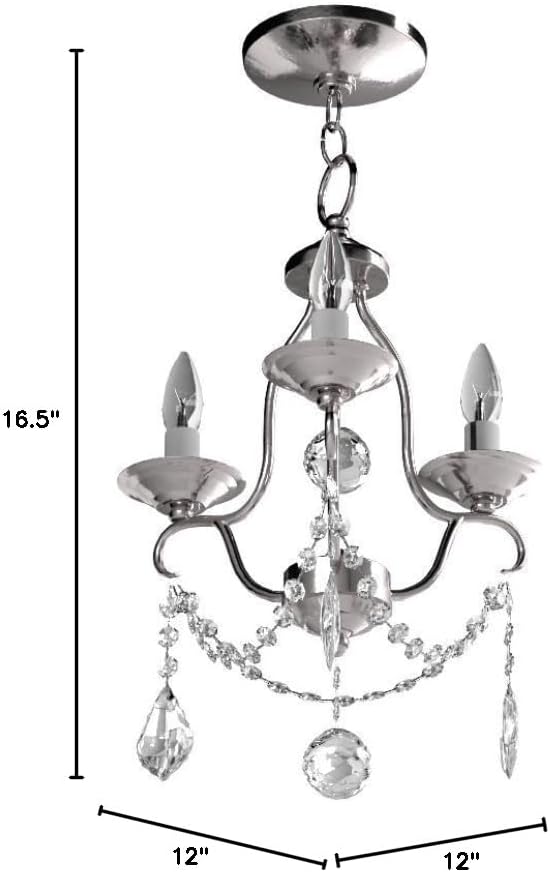 Livex Lighting 6423-91 Chesterfield 3 Light Mini Chandelier, Brushed Nickel
