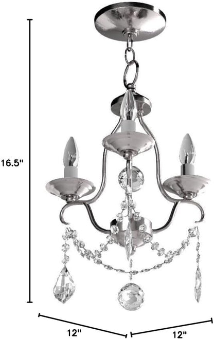 Livex Lighting 6423-91 Chesterfield 3 Light Mini Chandelier, Brushed Nickel