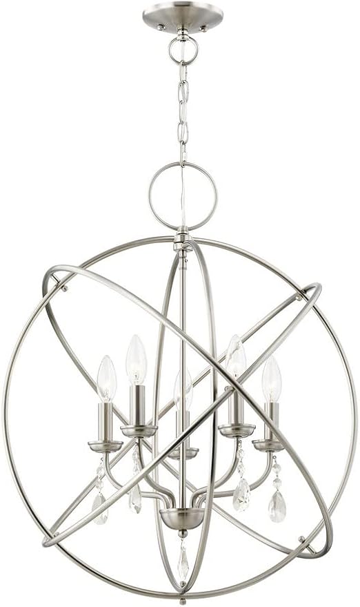Livex Lighting 40905-07 Aria Collection 5-Light Chandelier for Entryways and Bedrooms, Bronze