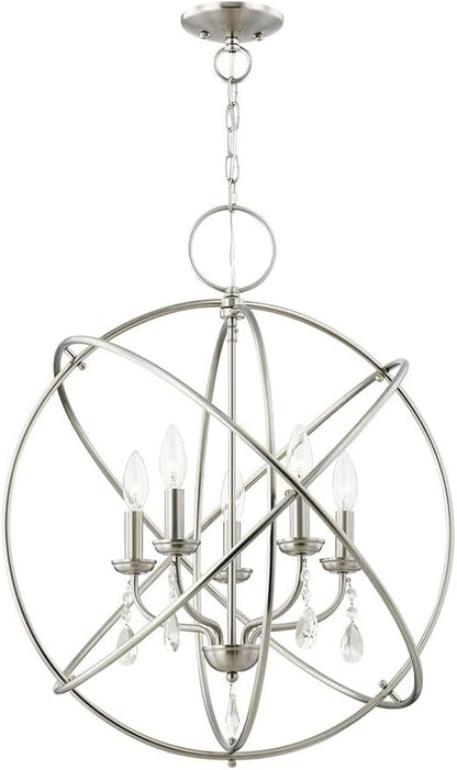 Livex Lighting 40905-07 Aria Collection 5-Light Chandelier for Entryways and Bedrooms, Bronze