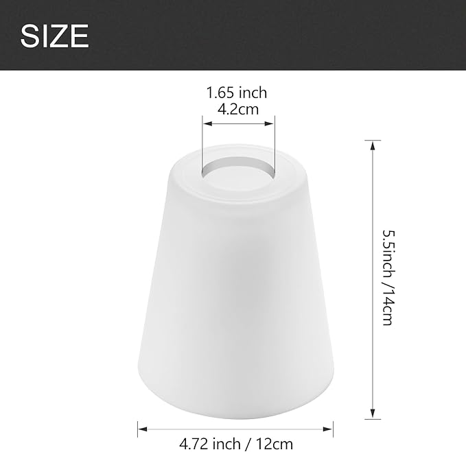 Fixture Replacement Frosted Glass Shade, E26 Base with 1-5/8" Fitter, 3-pack Cone Replacement White Shades for Pendant Light, Wall Sconce, Vanity Light, Table Lamp