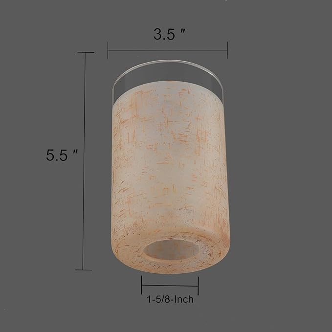 2 Pack Tawny Linen Frosted Glass Shade, Cylinder Light Fixture Replacement Globe or Cover with 1-5/8-Inch Fitter for Chandelier Wall Sconce Pendant Light, G0077