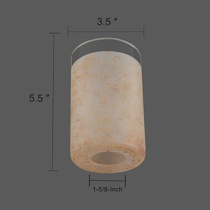 2 Pack Tawny Linen Frosted Glass Shade, Cylinder Light Fixture Replacement Globe or Cover with 1-5/8-Inch Fitter for Chandelier Wall Sconce Pendant Light, G0077
