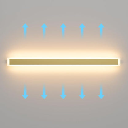 Aipsun Outdoor Lights 2 Pack,Modern Outdoor Wall Light Fixture Long Strip LED Wall Sconce IP65 Anti Rust Warm Light 3000K Gold Exterior Wall Mount Lights for Entrance, Hallway, Garage, Porch