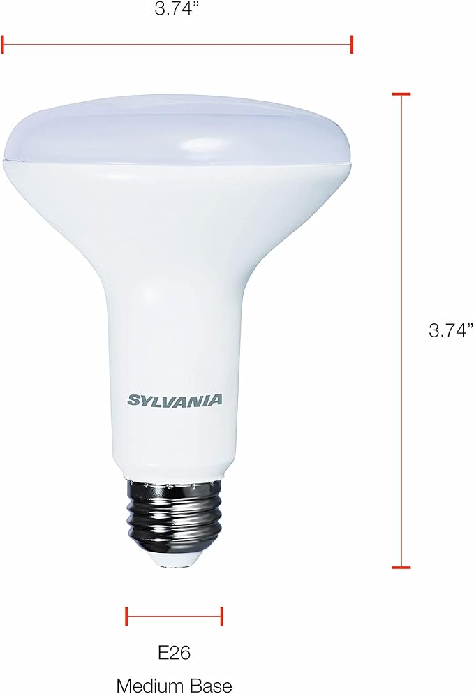 Sylvania LED Flood BR30 Light Bulb, 65W = 9W, 10 Year, 650 Lumens, Dimmable, 5000K, Daylight - 12 Pack (41264)