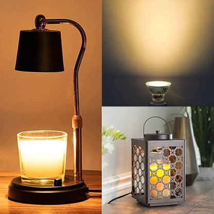 GU10 120V 25W Halogen Bulb MR16 Glass Cover GU10+c Bulb 2700k Warm White Dimmable, 25W Replacement Bulb for Wax Burner Light Bulb, Candle Warmer Bulbs, Scentsy Warmers (4 Pack)