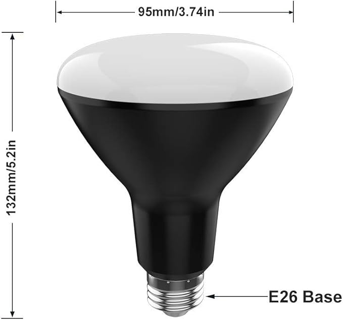 GREENIC LED UV Black Light Bulbs 15W(100w Equivalent) BR30 E26 Medium Base, UVA Level, 385-410nm, Glow-in-The-Dark UV Blacklight for Body Paints, Fluorescent Posters, Wedding Party(2 Pack)