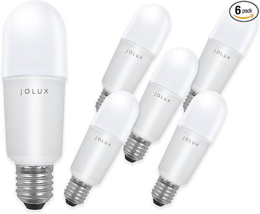 Jolux led Stick Lights for Enclosed Fixture,Led bulbs100 Watt Equivalent,5000K Daylight,1500 LM,E26 Medium Screw Base,High Lumen Light Bulb,Non-Dimmable, 6 Count (Pack of 1)………
