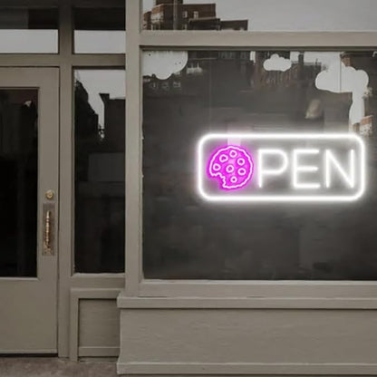 Cookies Open Neon Sign, Open Sign, Cookies Shop Decor, Open Sign for Cookie Shop Window Decor, Cookies Window Sign Size:H7 x W20inches