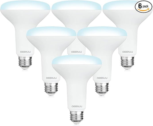 BR30 LED Bulb, Dimmable Flood Lights Indoor CRI80 7W Equivalent 65W 5000K Daylight 650 Lumens, 15000 Lifetime Hours Recessed Light Bulbs, Interior E26 Base LED Can Light Bulbs, 6 Pack