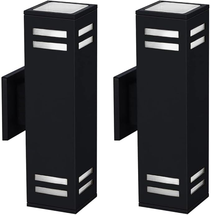 Up Down Wall Sconce RGB Color Changing Lights 1200lm, Dusk to Dawn Outdoor Lighting Fixture 2 Pack, Milight Remote Control Smart Exterior Lights with Tunable White 2700k-6500k (ETL Listed)