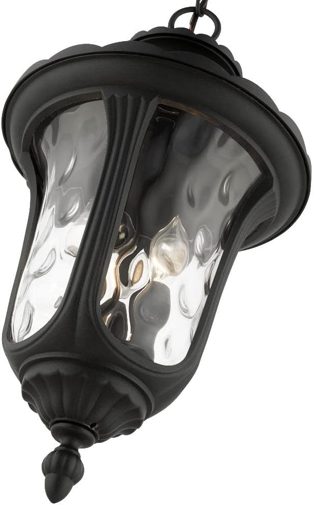 Livex Lighting 7858-04 Oxford 3 Light Outdoor Hanging Lantern, Black