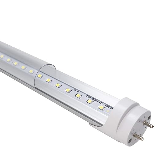 LightingWill LED T8 Light Tube 2FT, Daylight White 5000K, Dual-End Powered Ballast Bypass, 1000Lumens 10W (24W Equivalent Fluorescent Replacement), Clear Cover, AC85-265V Lighting Tube Fixture, 4 Pack