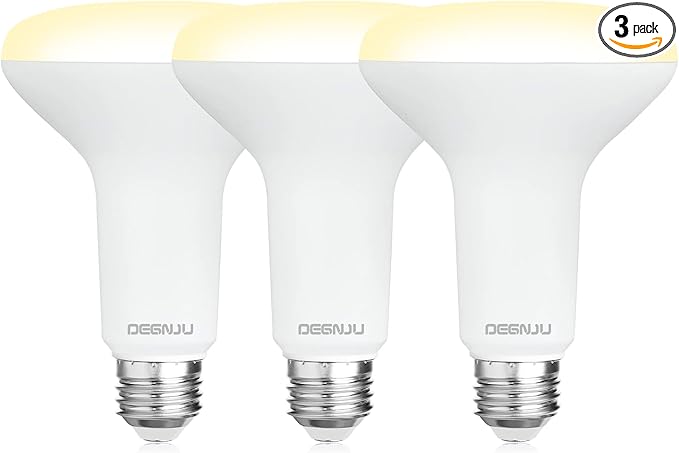 BR30 LED Bulb, Dimmable Flood Lights Indoor CRI80 7W Equivalent 65W 2700K Soft White 650 Lumens, 15000 Lifetime Hours Recessed Light Bulbs, Interior E26 Base LED Can Light Bulbs, 3 Pack