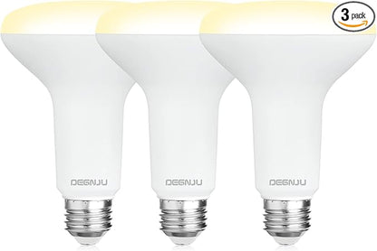 BR30 LED Bulb, Dimmable Flood Lights Indoor CRI80 7W Equivalent 65W 2700K Soft White 650 Lumens, 15000 Lifetime Hours Recessed Light Bulbs, Interior E26 Base LED Can Light Bulbs, 3 Pack