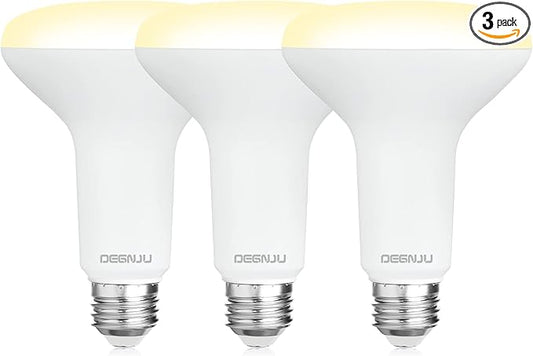 BR30 LED Bulb, Dimmable Flood Lights Indoor CRI80 7W Equivalent 65W 2700K Soft White 650 Lumens, 15000 Lifetime Hours Recessed Light Bulbs, Interior E26 Base LED Can Light Bulbs, 3 Pack