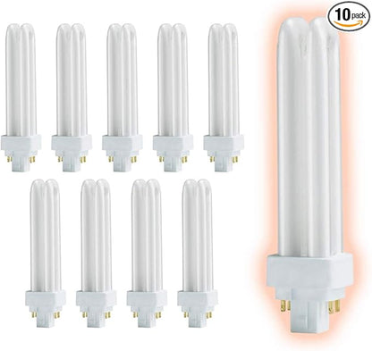 GoodBulb 13 Watt CFL Light Bulbs 4 Pin G24Q-1 Base 5000K Daylight 13W High Output 900 Lumens Double Tube Compact Fluorescent Light Bulbs Plug-in 10 Pack