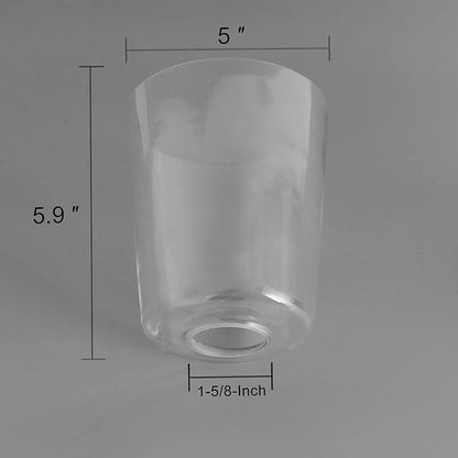 2 Pack Clear Glass Shade, Modern Light Fixture Replacement Globe or Cover with 1-5/8-Inch Fitter for Chandelier Wall Sconce Pendant Light, G0026