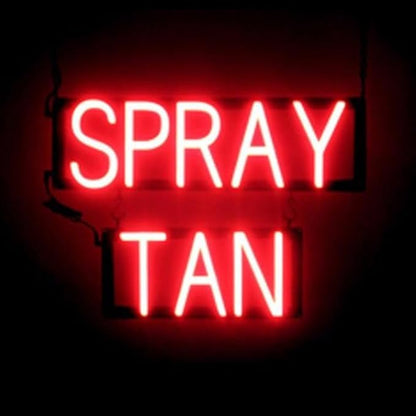 SpellBrite SPRAY TAN Sign | Beauty-Related Sign with Neon Look, Red LED Light Source | 21.1" x 15.0"