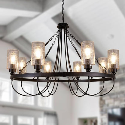5 Pack Bubble Glass Lamp Shade,Glass Shade Covers Replacements for Light Fixtures，Cylinder Globe Glass Shades Covers for Pendant Lights Chandeliers Wall Sconces Bath Vanity Lights
