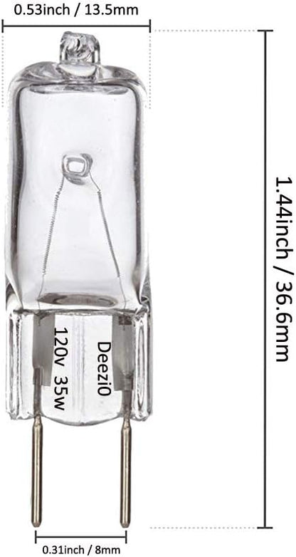Deezio Xenon Lamp 110 130v 50w Xenon Light Bulbs 50-Watt 650 Lm, 120-Volt G8 Base, Pack of 10