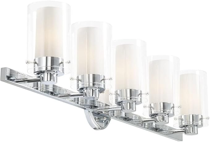Livex Lighting 15455-91 Manhattan 5-Light Bath Light, Brushed Nickel, 35.5 x 6 x 8.75