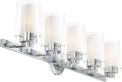 Livex Lighting 15455-91 Manhattan 5-Light Bath Light, Brushed Nickel, 35.5 x 6 x 8.75