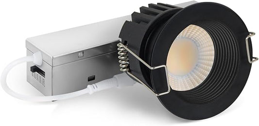 Adetu 2 Inch 5CCT Black Anti-Glare LED Downlight with Junction Box, 2700K/3000K/4000K/5000K Selectable, CRI90+, 8W COB, 840LM, IP65 Waterproof, Dimmable-ETL and Energy Star Certified (Black,1 Pack)