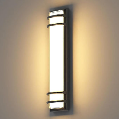 Sytmhoe 23.6in Exterior Wall Light Sconces,36w 3000K LED Dimmable Modern Porch & Patio Wall Light Fixture,Black Exterior Sconce Wall Mounted Lights for Garage Living Room Courtyard House(3000K)
