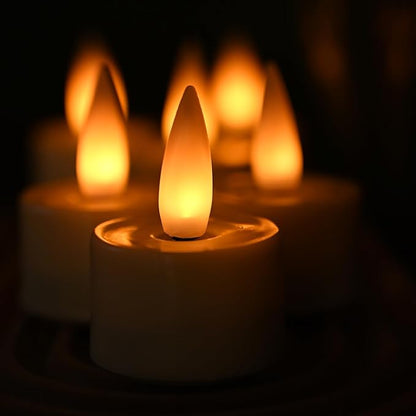 Rechargeable Flameless Candle with Remote Timer, 3D Moving Flame Real Wax Led Candles (Includes Remote Control, Charging Base, and USB Cable) (Wax-Ivory, 1.4in)