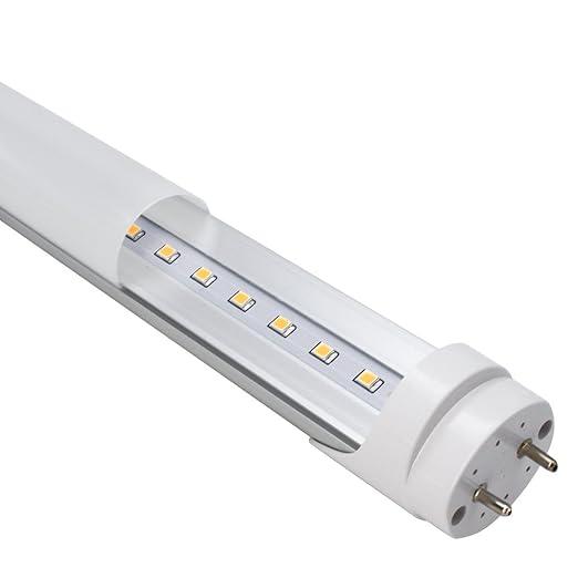 LightingWill LED T8 Light Tube 4FT, Warm White 3000K-3500K, Dual-End Powered Ballast Bypass, 2000Lumen 18W (40W Equivalent Fluorescent Replacement), Frosted Cover, AC85-265V Lighting Fixture, 4 Pack…