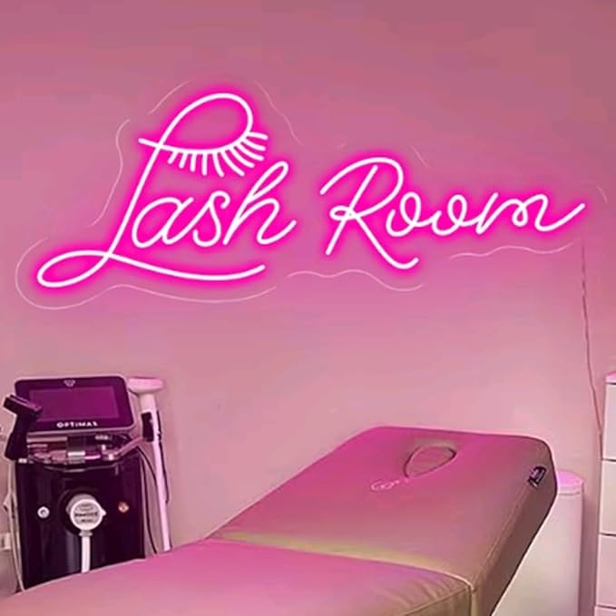Lash Room Neon Sign - Wall Decor, Office Light, Salon Art - Neon Light for Shop - Size: 16x6.4in