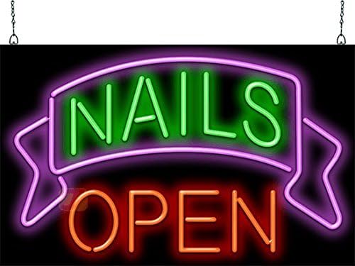 Nails Open Neon Sign