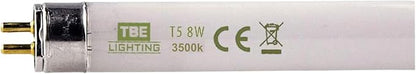 TBE LIGHTING 8w / 12 inch Soft White 3500K Tubes - F8T5/D Fluorescent Tube Lamps 288mm / 12''- CFL Bulbs - G5 2-Pin Base Fittings - T5 High Efficiency Lamps (4-Pack)