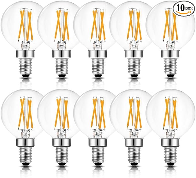 BRIMAX 10 Pack G16.5 Light Bulbs,Small Globe Bulbs Dimmable 6W E12 LED Bulbs,Equivalent 60W 580lm, 2700K Warm White,AC120V,Flicker Free for Ceiling Fans Pendant Chandelier Bathroom
