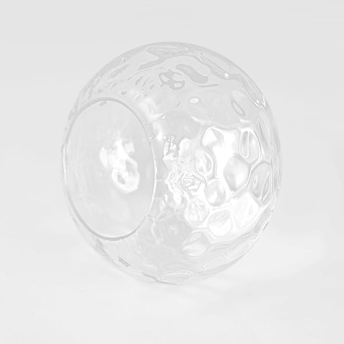 7" Glass Shade Replacement for E26 Pendant Lights, Clear Transparent Globe Lampshade for Desk Table Floor Lamp, Pendant, Wall Sconce, Dia 7", Height 5", Fitter 1.65"