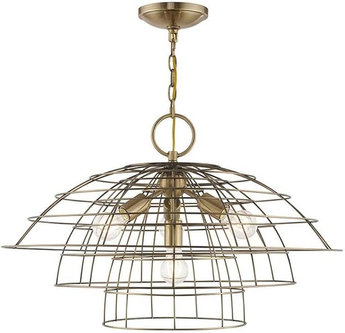 Livex Lighting 4 Lt Antique Brass Chandelier