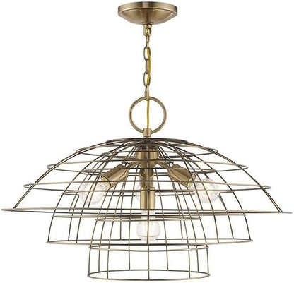 Livex Lighting 4 Lt Antique Brass Chandelier