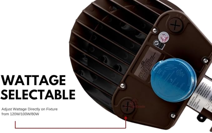 RuggedGrade 120W - Vontair Series - LED Barn Style Light with Arm Mount + Photocell - 18,000 Lumens - Color Selectable 3000K/4000K/5000K - Brown Housing - Outdoor Light | DLC 5.1 Premium
