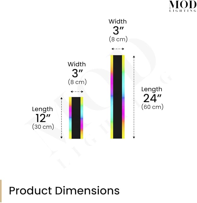 𝗠𝗢𝗗 𝗟𝗜𝗚𝗛𝗧𝗜𝗡𝗚 Haylen RGB | Long Outdoor Wall Lights, 7 Colors and 358 Light Effects, Dimmable with Remote Modern Linear Exterior Light Fixture, Waterproof Wall Sconce 9W, 1-Pack (RGB | 12")