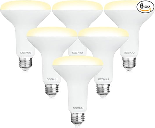 BR30 LED Bulb, Dimmable Flood Lights Indoor CRI80 7W Equivalent 65W 2700K Soft White 650 Lumens, 15000 Lifetime Hours Recessed Light Bulbs, Interior E26 Base LED Can Light Bulbs, 6 Pack