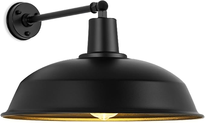 21-inch Large Outdoor barn Light, Straight arm Design, Farmhouse Industrial Style gooseneck barn Light, Waterproof and rustproof Outdoor Wall lamp, Suitable for garages, porches, and patios