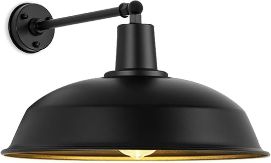 21-inch Large Outdoor barn Light, Straight arm Design, Farmhouse Industrial Style gooseneck barn Light, Waterproof and rustproof Outdoor Wall lamp, Suitable for garages, porches, and patios