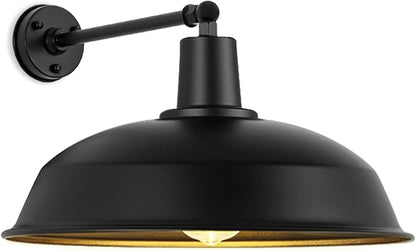 24-inch Extra-Large Outdoor barn Light, Straight arm Design, Vintage Farmhouse Style gooseneck barn Light, Minimalist Outdoor Wall lamp, Suitable for garages, porches, and barns