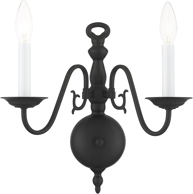 Livex Lighting 5002-04 Williamsburgh 2 Light Black Wall Sconce