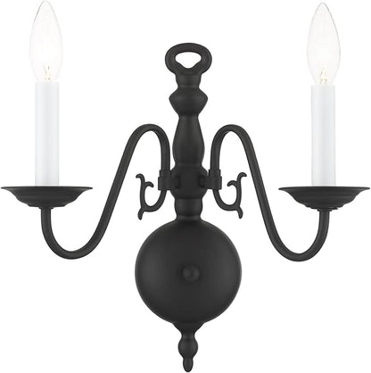 Livex Lighting 5002-04 Williamsburgh 2 Light Black Wall Sconce
