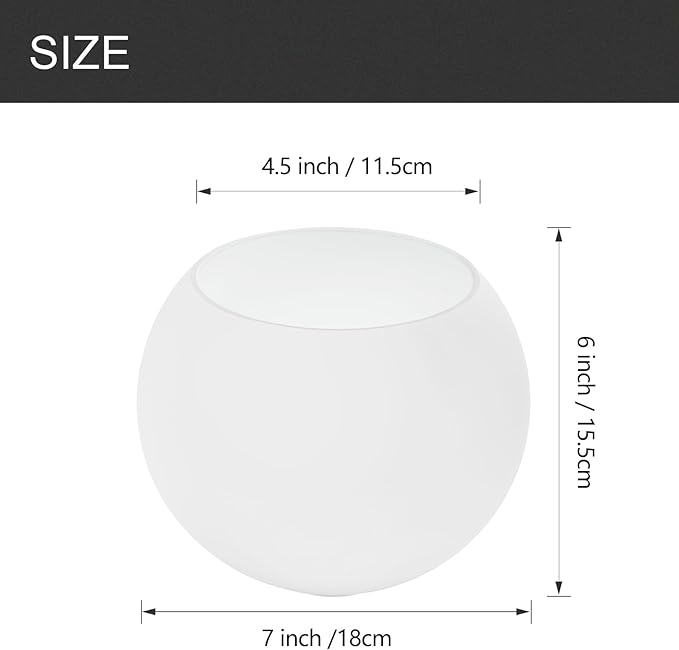 ANYLOVE Hammered Glass Globe Shade，Fixture Replacement Shade,7" Diameter, Replacement with 1.65 Inch Fitter for Wall Lamps Chandeliers or Ceiling Light,2Pack